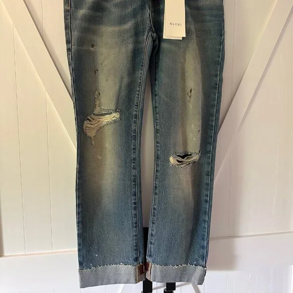 Gucci L’Aveugle Par Amour Distressed Jeans Mens Size 30 (NWT) - Picture 2 of 7